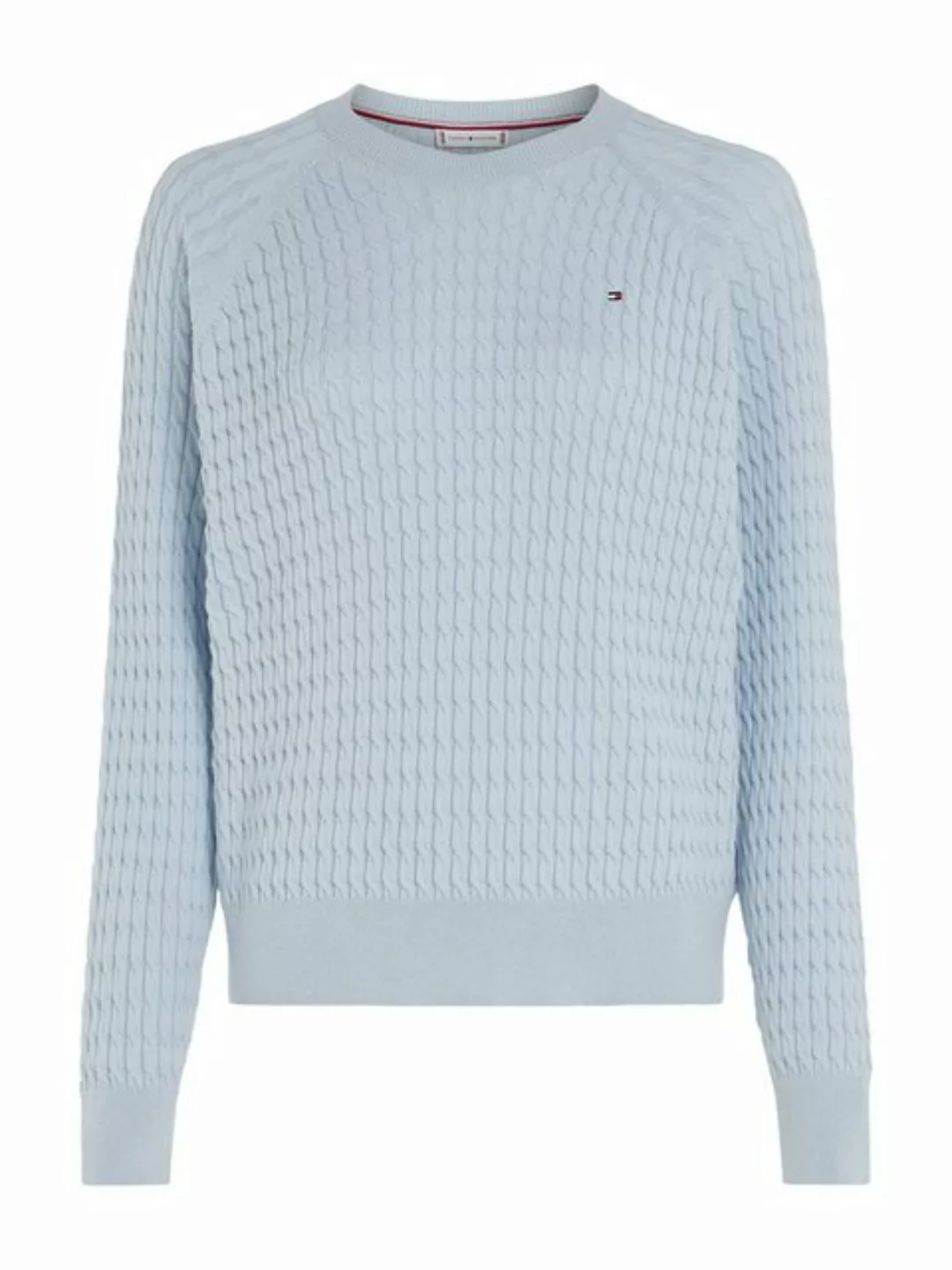 Tommy Hilfiger Rundhalspullover CO CABLE C-NK SWEATER mit Zopfmuster günstig online kaufen