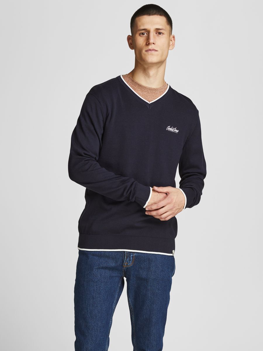Jack & Jones Strickpullover Pullover Sweater JORTONS KNIT V-NECK (1-tlg) günstig online kaufen