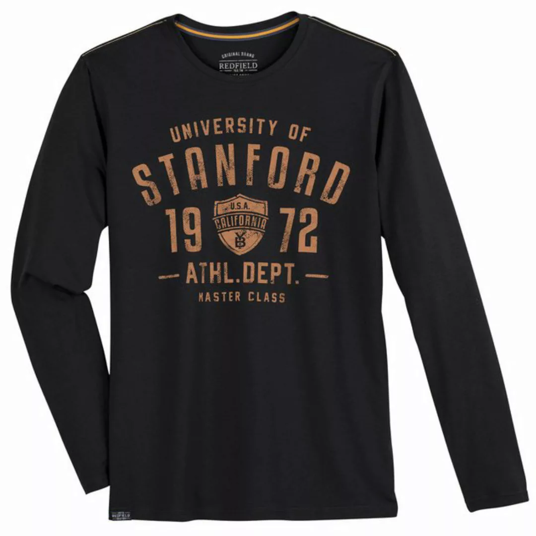 redfield Rundhalsshirt Große Größen Herren Langarmshirt schwarz STANFORD Re günstig online kaufen