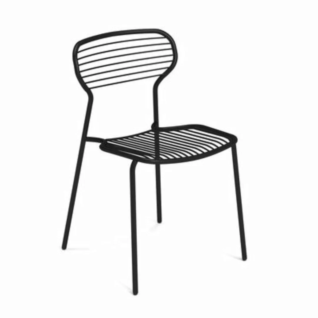 Stapelbarer Stuhl Apero metall schwarz / Stahl - Emu - Schwarz günstig online kaufen