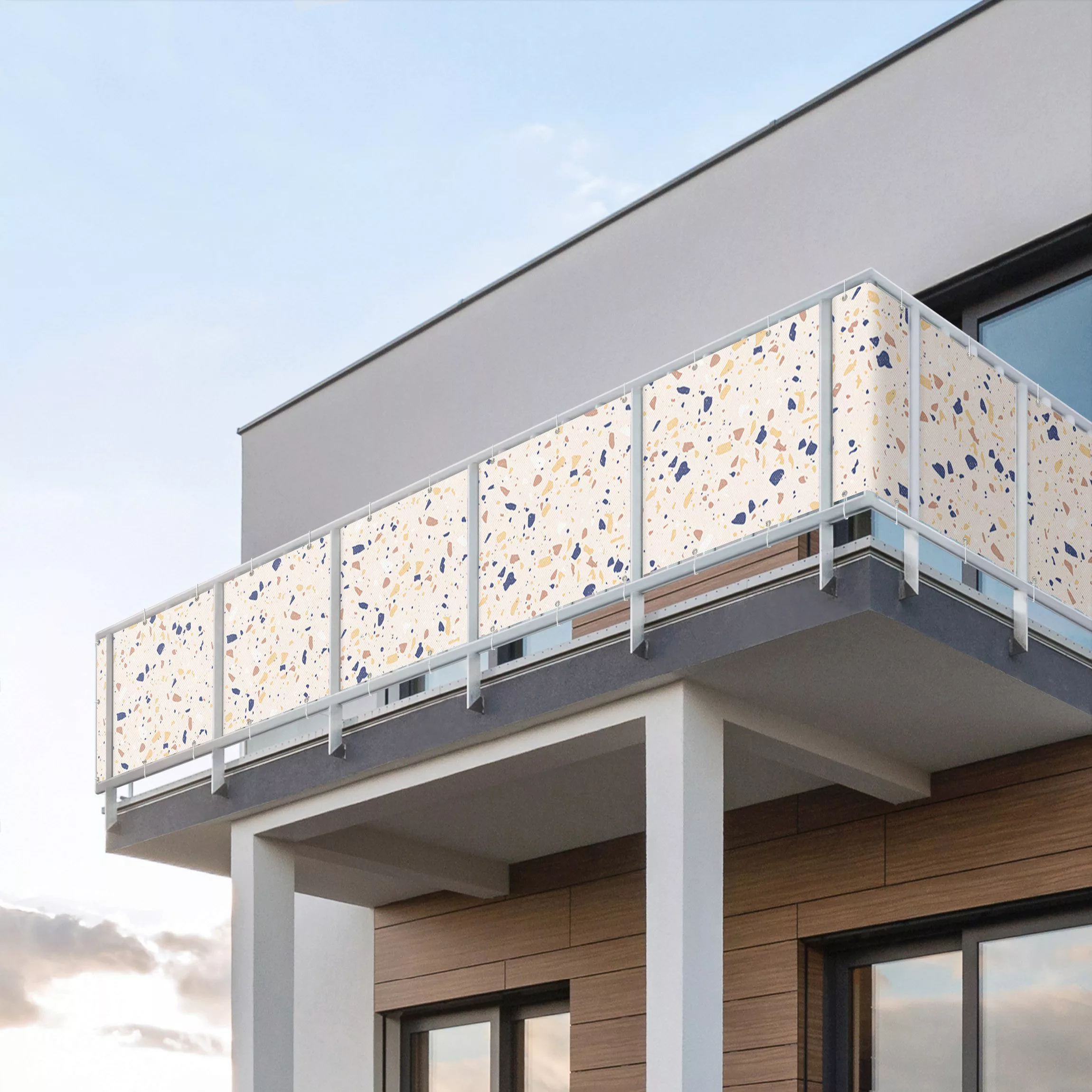 Balkon Sichtschutz Detailliertes Terrazzo Muster Padova günstig online kaufen