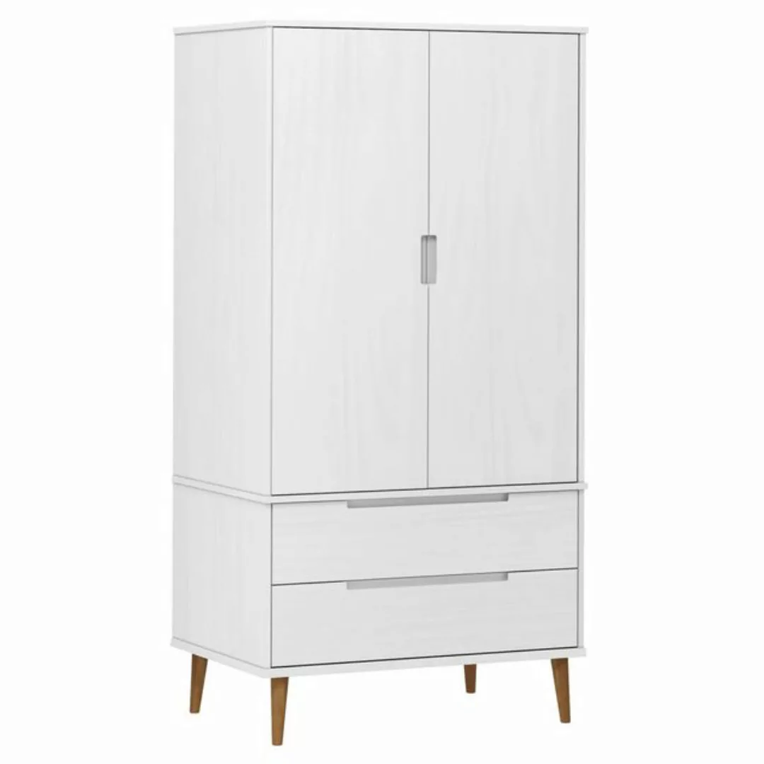 vidaXL Kleiderschrank Kleiderschrank Weiß 90x55x175 cm Massivholz Kiefer günstig online kaufen