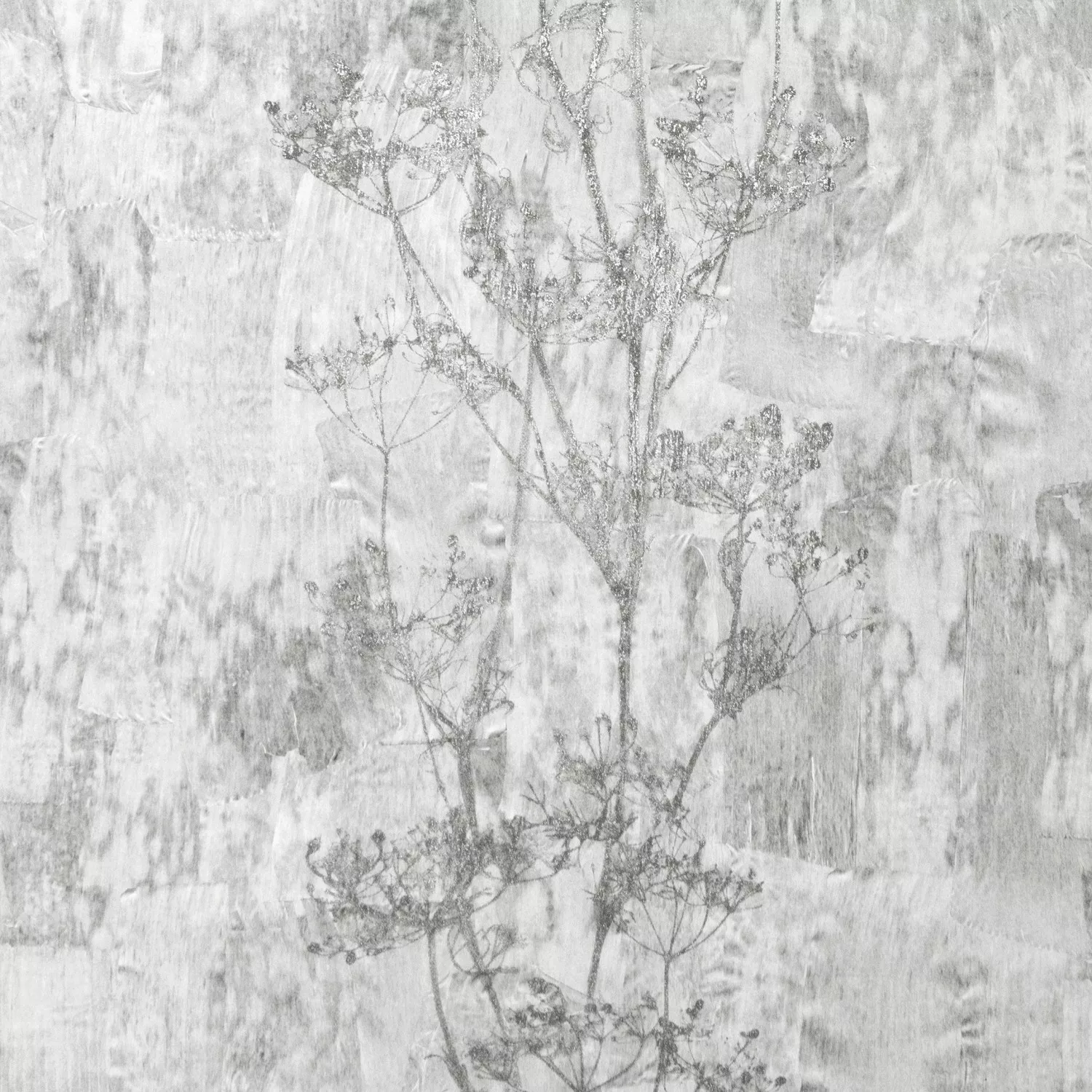 Vliestapete Fossil Flower Light Grey 10,05 m x 0,53 m Hellgrau FSC® günstig online kaufen
