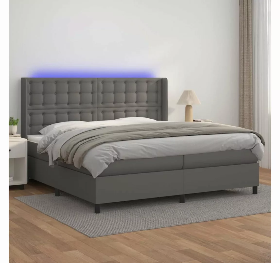 vidaXL Boxspringbett Boxspringbett mit Matratze und LED Kunstleder (200 x 2 günstig online kaufen