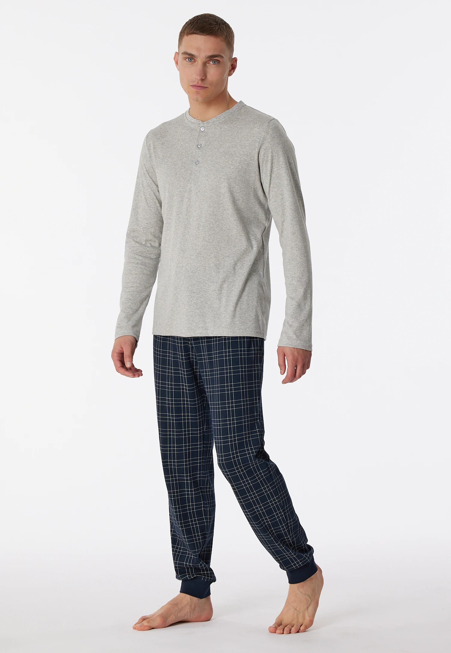 Schiesser Pyjama ""Fine Interlock"", (2 tlg.), mit Serafino-Kragen und funk günstig online kaufen