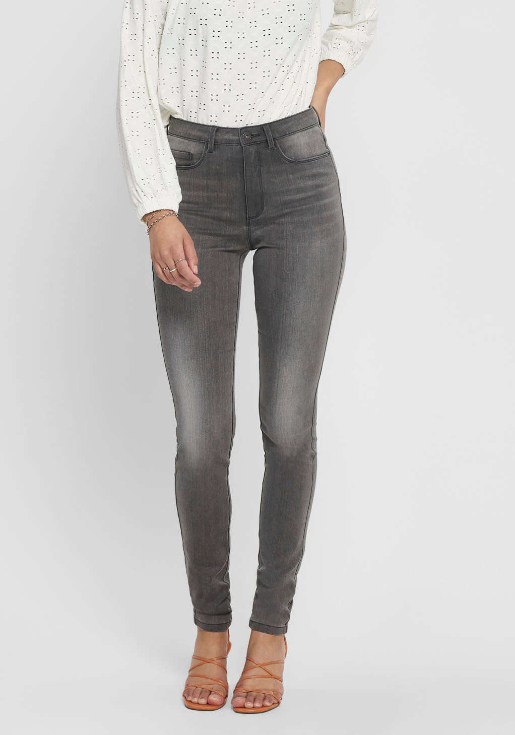 Only Damen Jeans onlROYAL HIGH SK DNM JEANS BJ312 - Skinny Fit - Grau - Dar günstig online kaufen