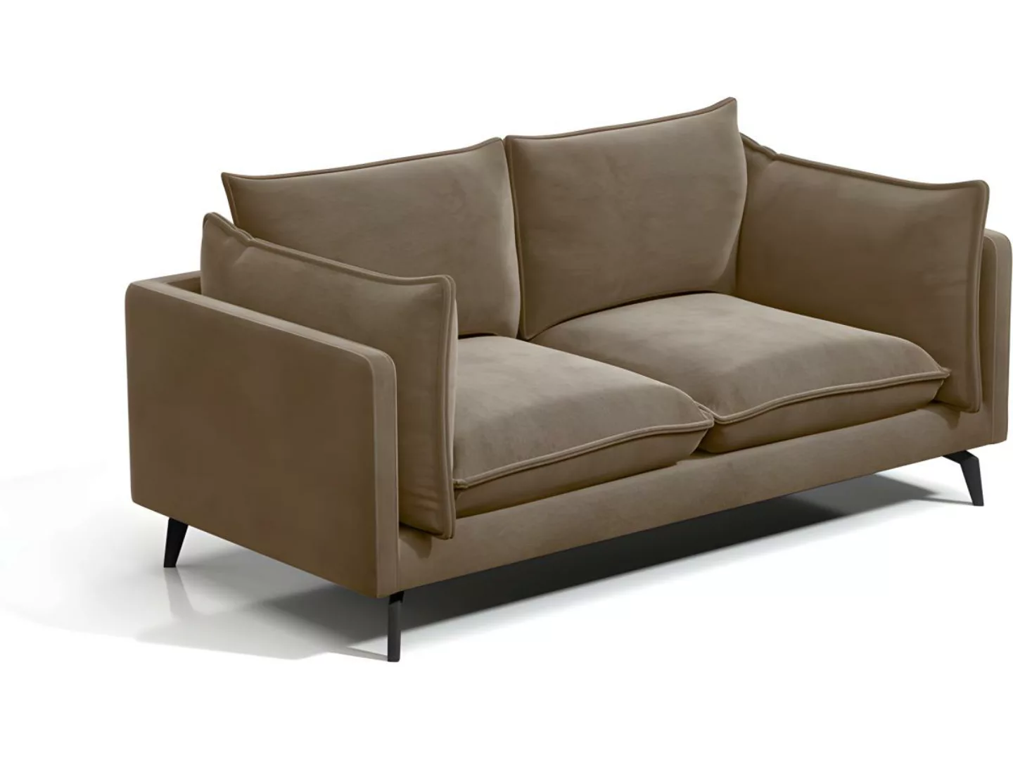 Sofa 2-Sitzer - Samt - Taupe - KESTREL günstig online kaufen