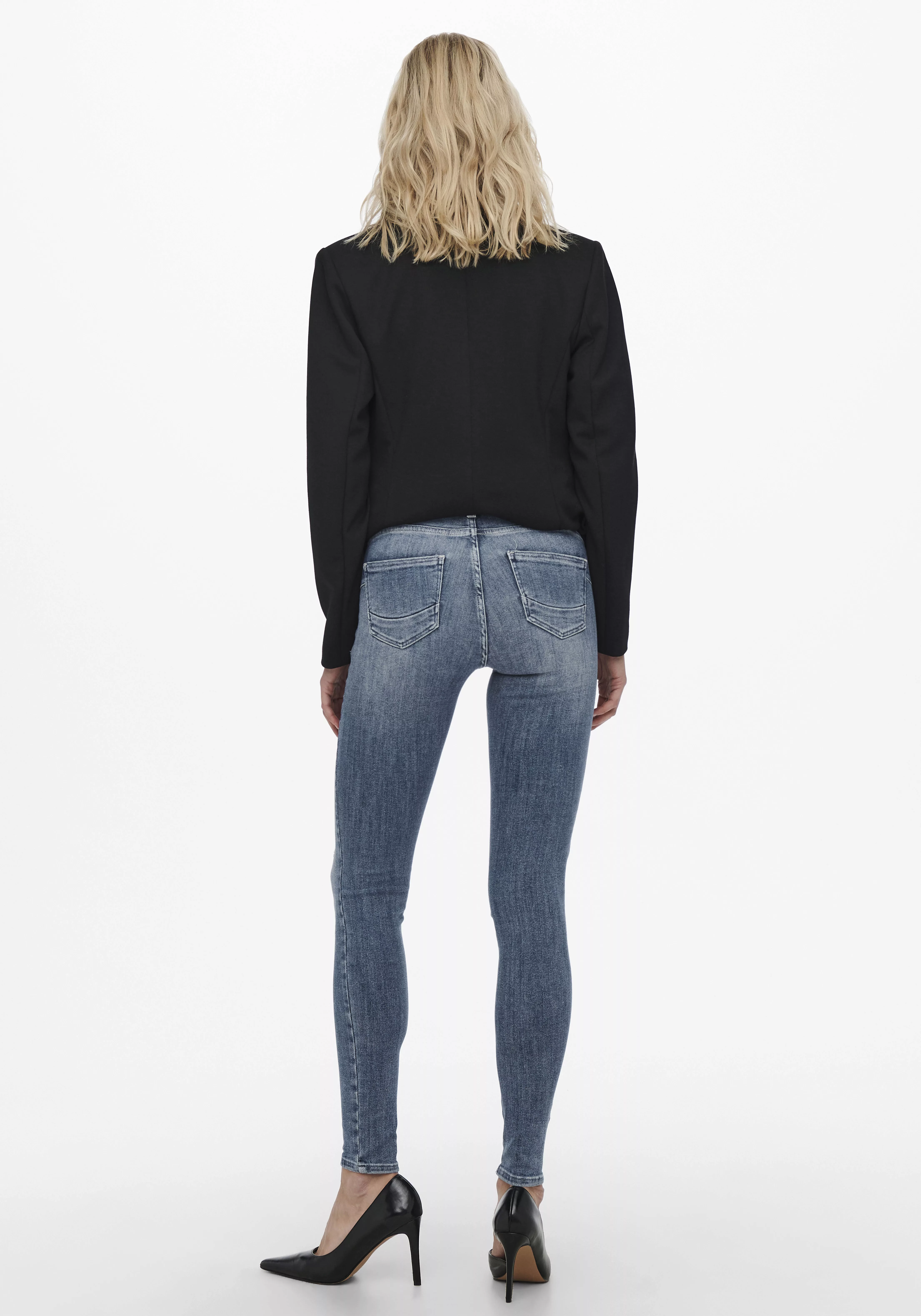 Only Damen Jeans ONLPOWER MID PUSH UP REA264 - Skinny Fit - Blau - Medium B günstig online kaufen