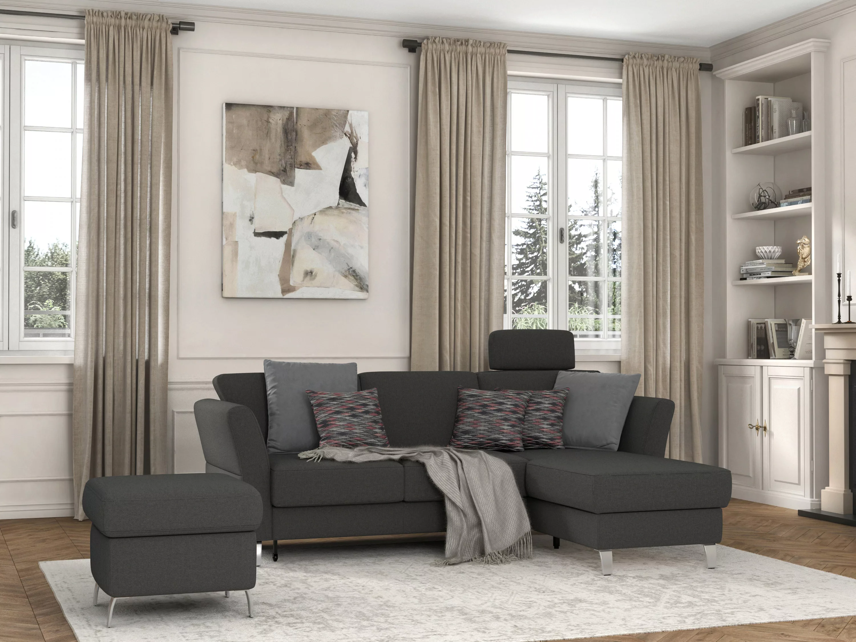 sit&more Ecksofa »Visby L-Form«, wahlweise mit Bettfunktion und Bettkasten, günstig online kaufen