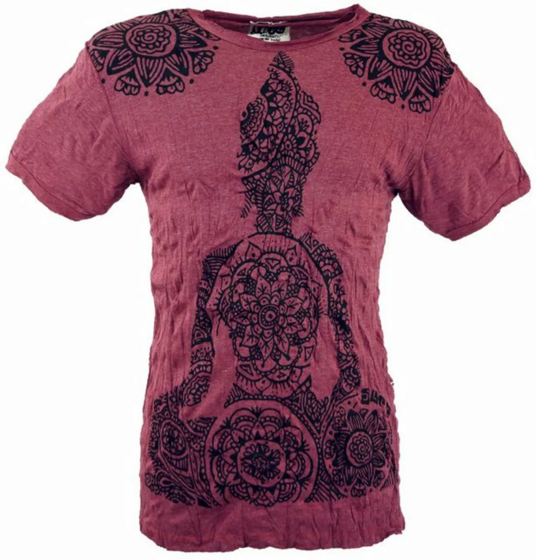 Guru-Shop T-Shirt Sure Herren T-Shirt Mandala Buddha - bordeaux alternative günstig online kaufen