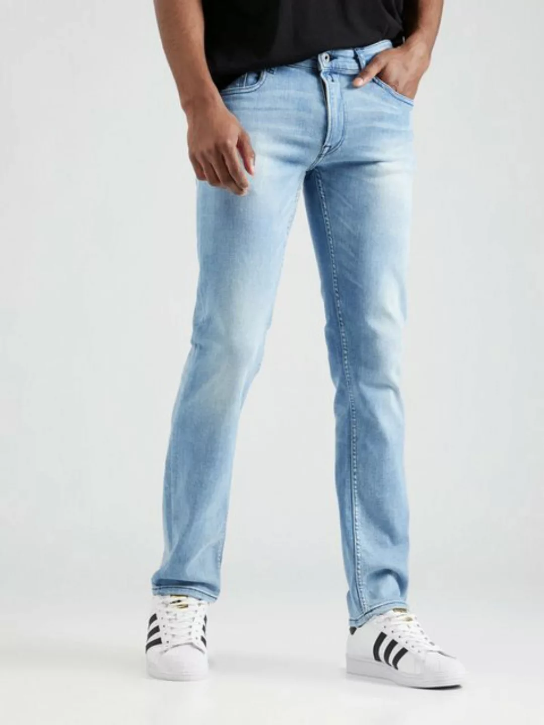 Replay Herren Jeans GROVER Straight Fit - Slim Leg - Blau - Light Blue Deni günstig online kaufen