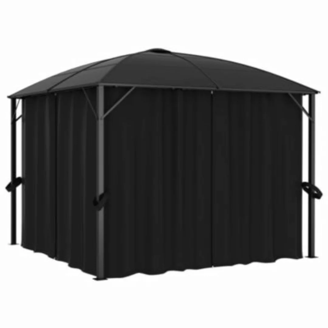 vidaXL Pavillon mit Vorhängen 300 x 300 x 265 cm Anthrazit Gartenlaube anth günstig online kaufen