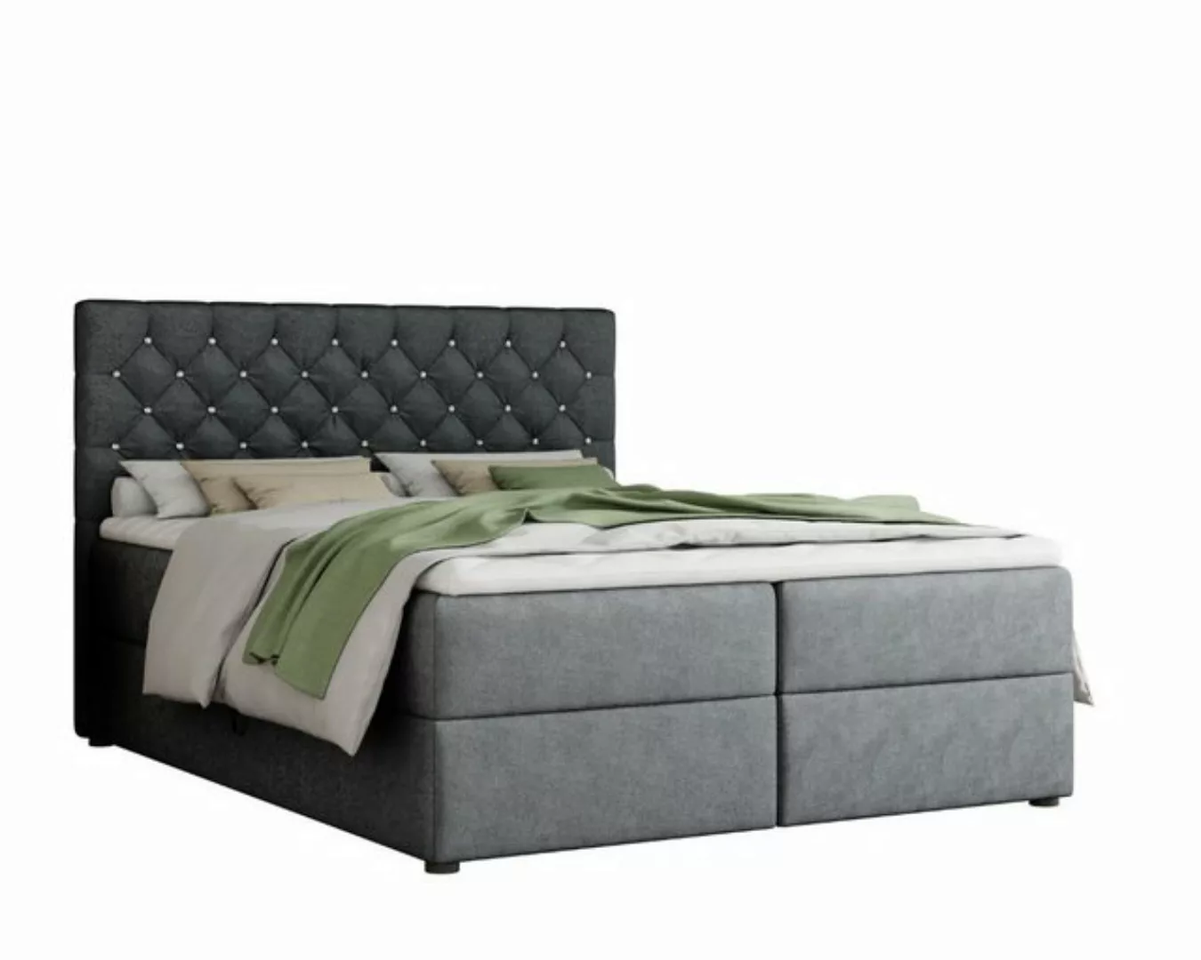 Deine Möbel 24 Boxspringbett BEST Boxbett Polsterbett Komplettbett Strassst günstig online kaufen