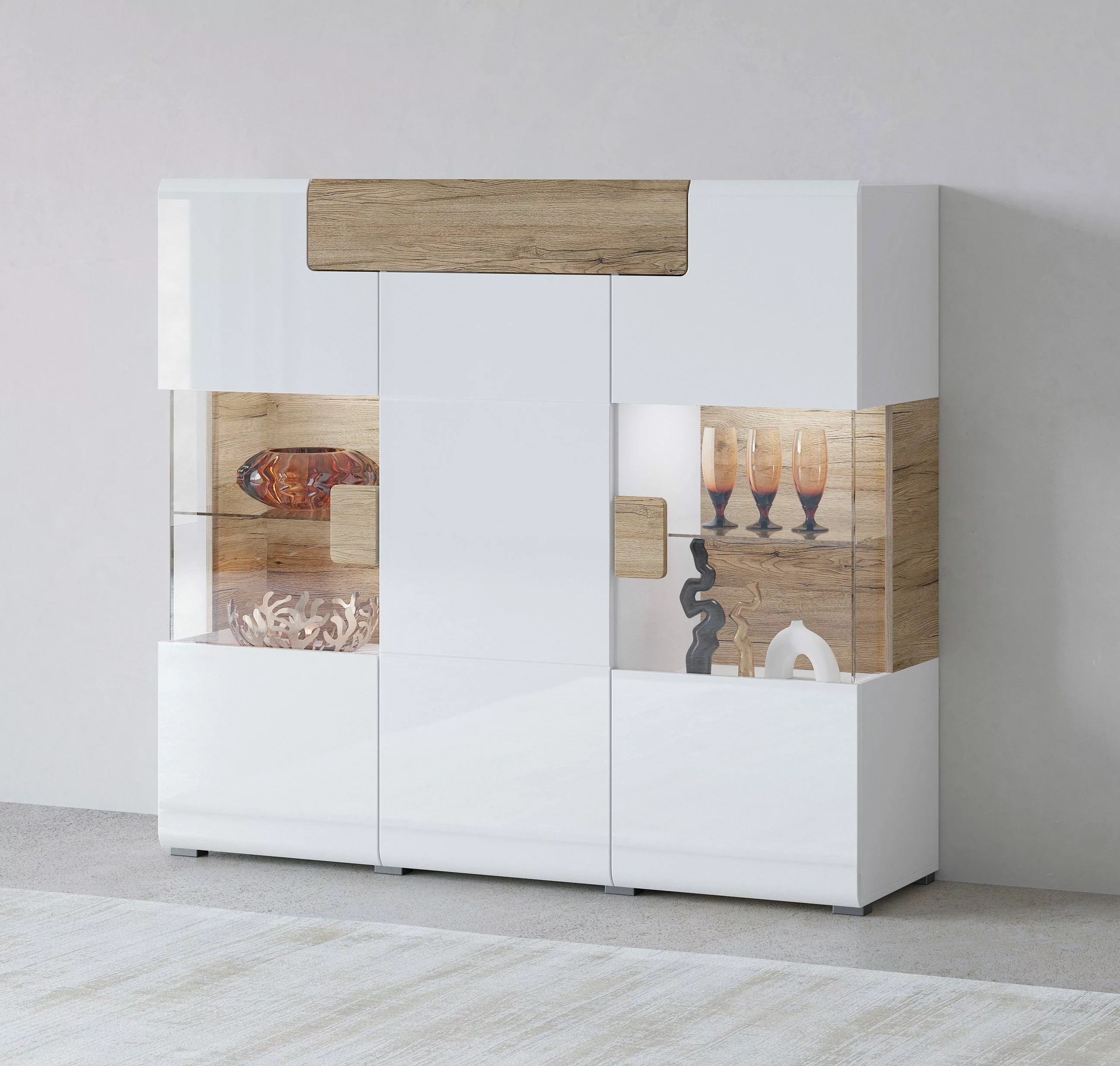 INOSIGN Highboard "Toledo,Breite 147,5cm,trendige Hochkommode mit 3Türen un günstig online kaufen