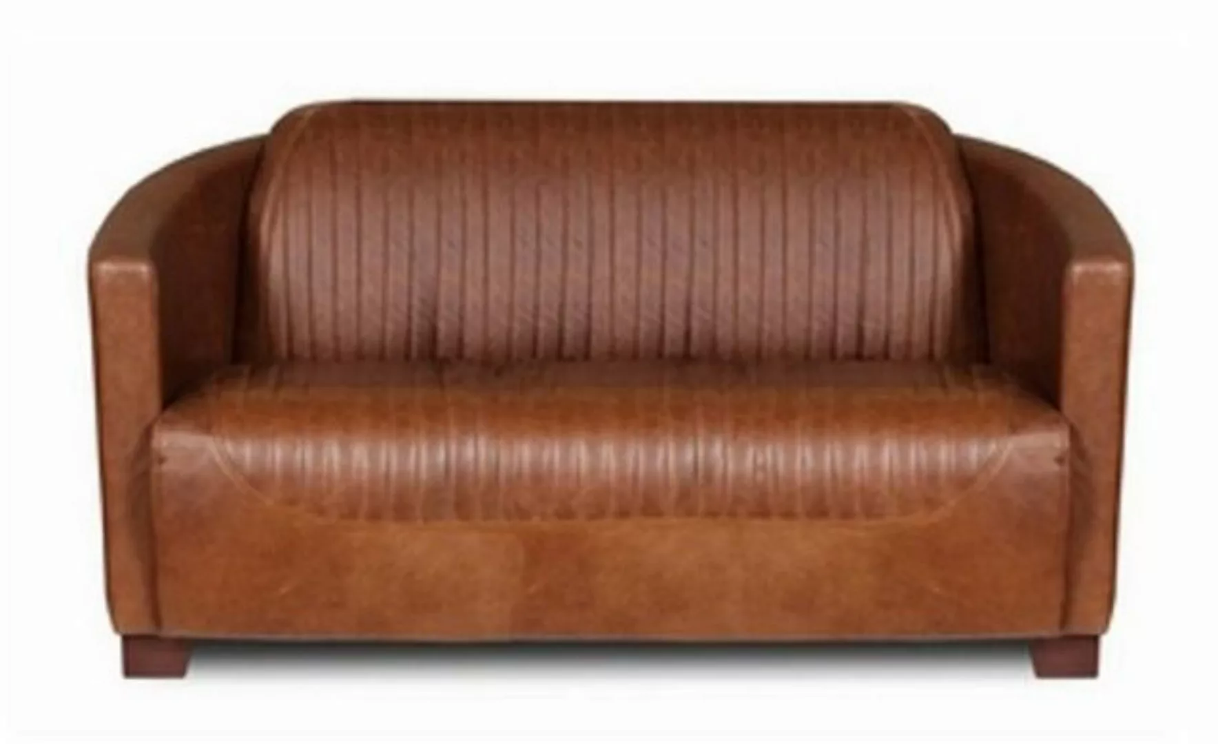 Casa Padrino 2-Sitzer Luxus Leder 2er Sofa Vintage Braun / Dunkelbraun 130 günstig online kaufen