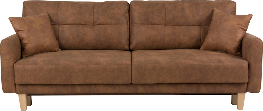 Home affaire 3-Sitzer "TRIPLO optionale Schlafsofa mit Bettkasten, Maße B/T günstig online kaufen