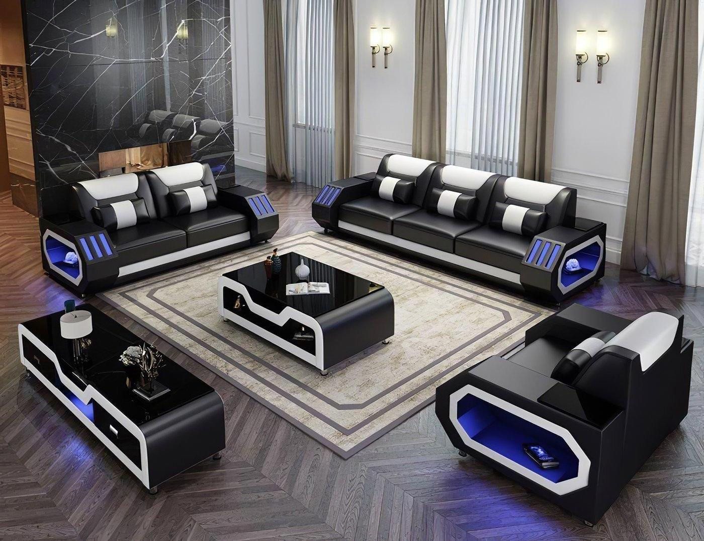 Xlmoebel Sofa Ledersofa mit USB-Anschluss in modernem Design für drei Perso günstig online kaufen