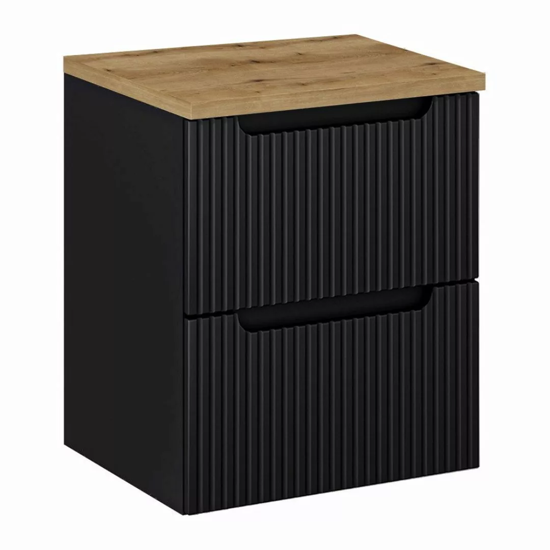 Lomadox Waschbeckenschrank NEWPORT-56-BLACK 50cm Waschtisch-Unterschrank 40 günstig online kaufen