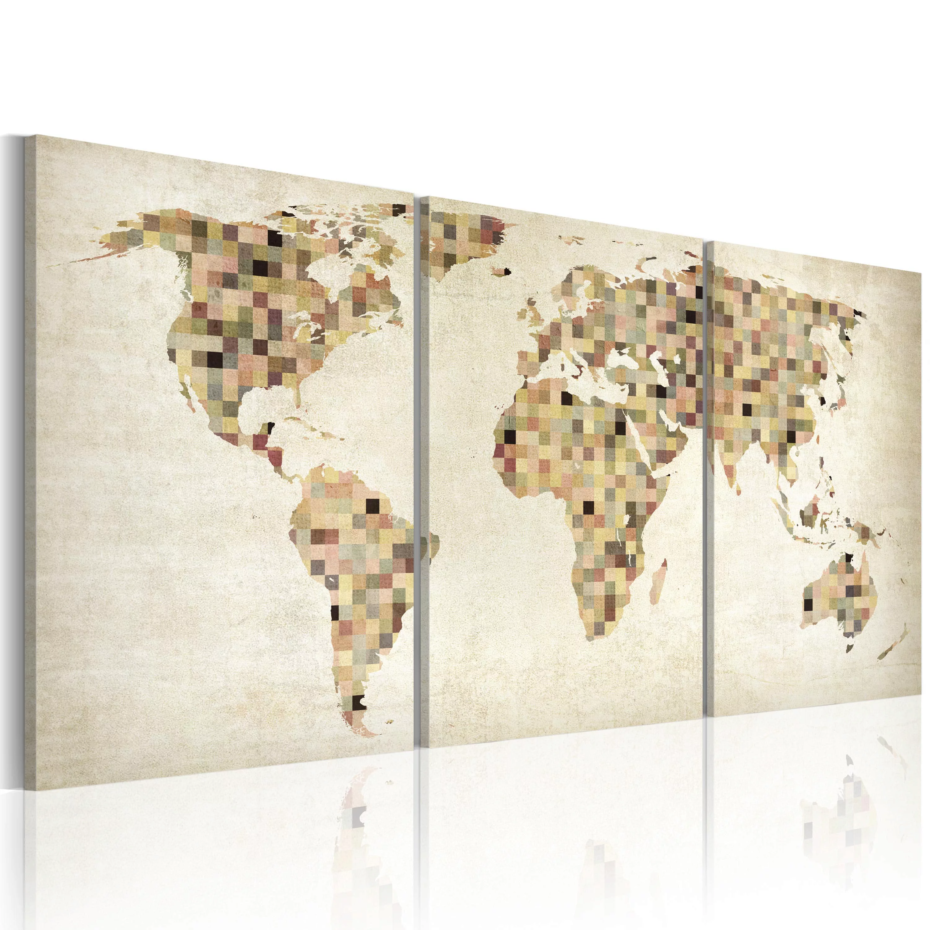 Wandbild - Weltkarte - Quadrate günstig online kaufen