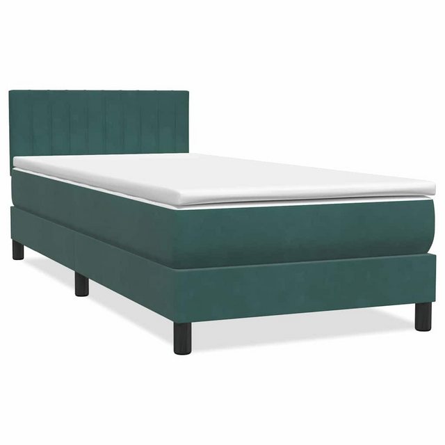 vidaXL Bett Boxspringbett mit Matratze Dunkelgrün 80x220 cm Samt günstig online kaufen