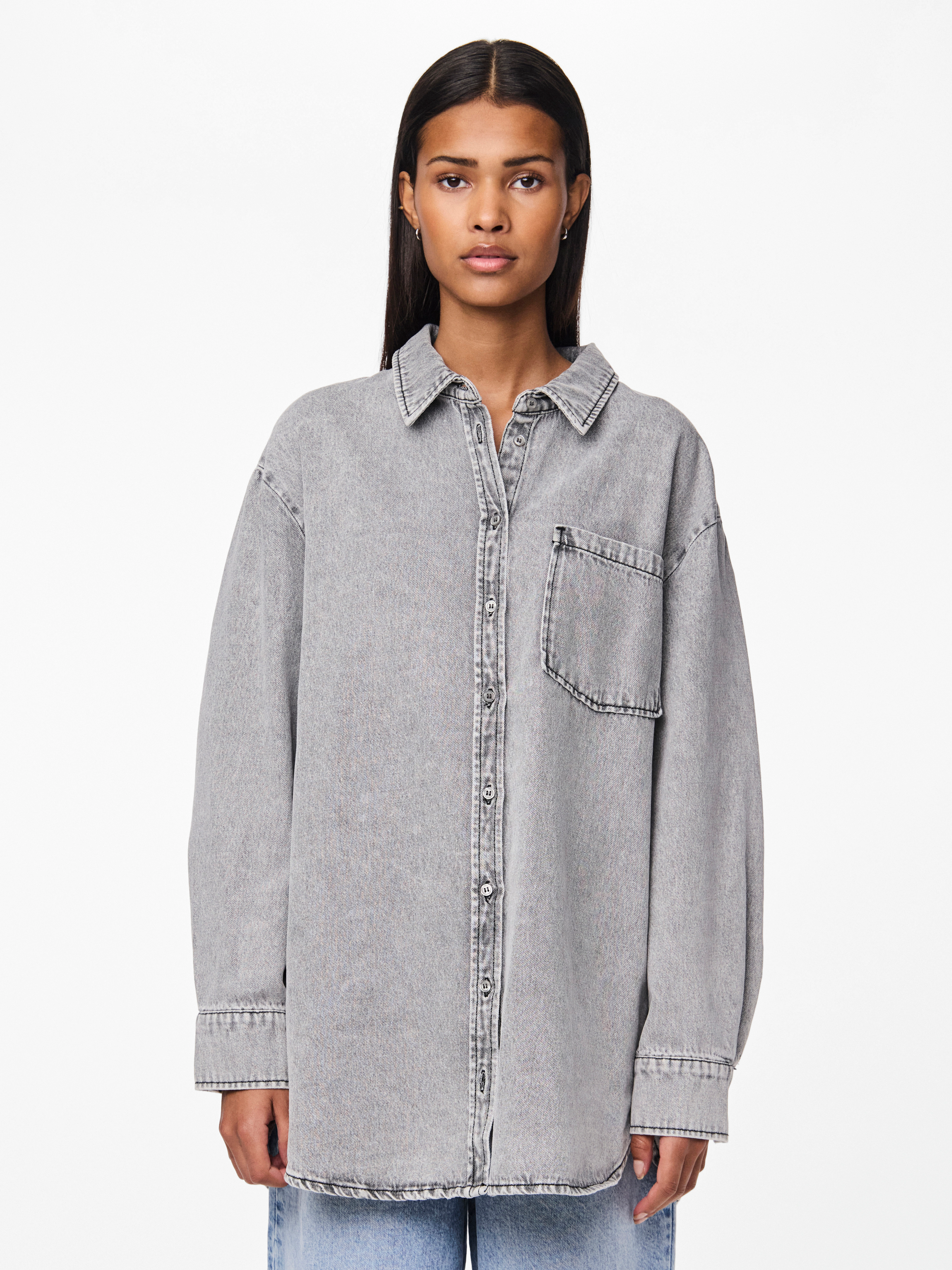 ONLY & SONS Jeansbluse - lässiges Jeanshemd - Overshirt - PCMAISIE LS DENIM günstig online kaufen