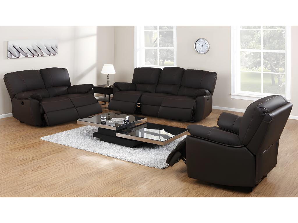 Relaxsofa 2-Sitzer elektrisch - Leder - Braun - MARCIS günstig online kaufen