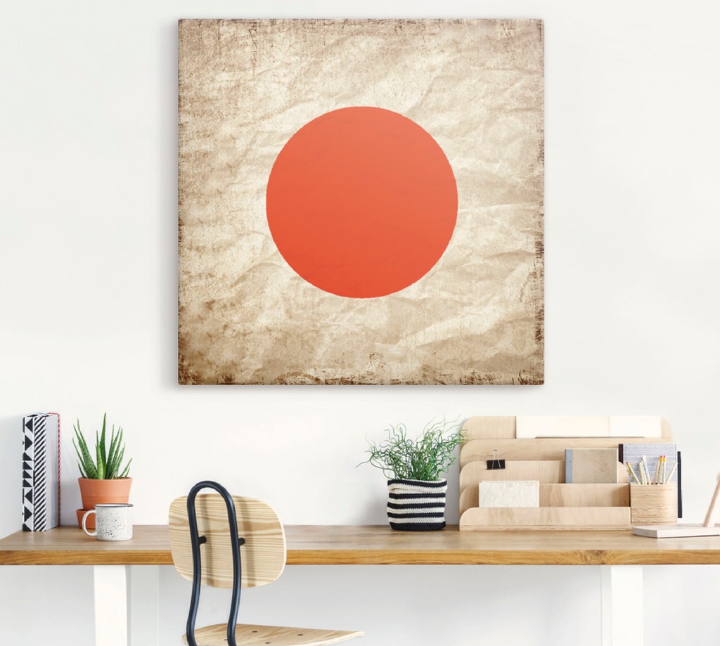 Artland Wandbild "Japanische Flagge Japan Symbol", Zeichen, (1 St.), als Le günstig online kaufen