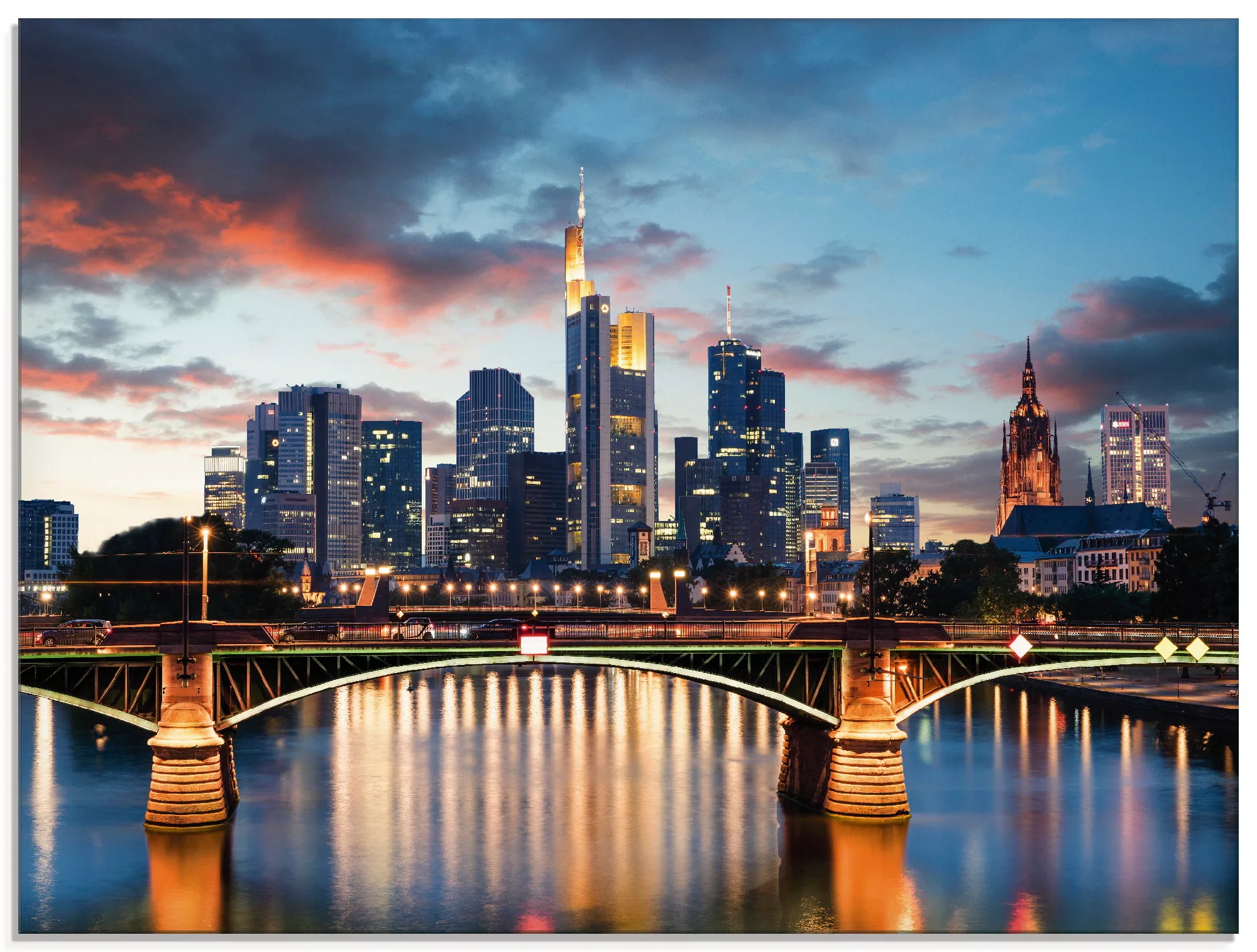 Artland Glasbild »Frankfurt am Main Skyline II«, Deutschland, (1 St.) günstig online kaufen