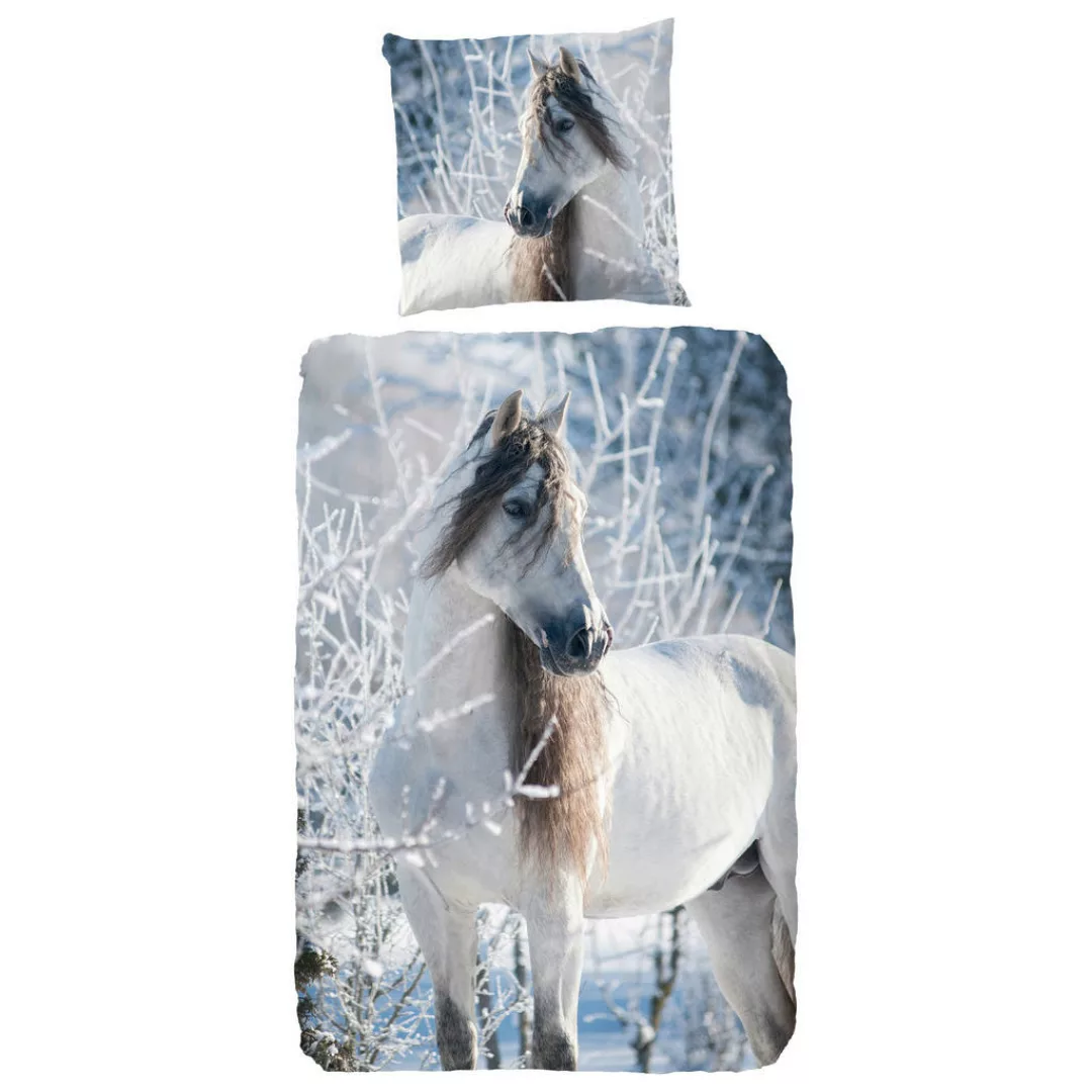 good morning Kinderbettwäsche »White horse«, (2 tlg.), mit Pferden günstig online kaufen