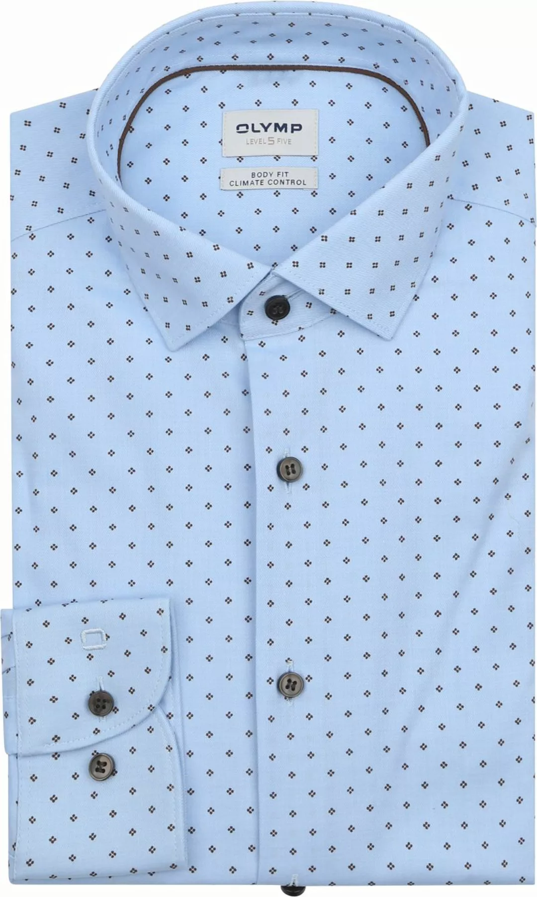 OLYMP Hemd Level 5 Druck Hellblau - Größe 37 günstig online kaufen