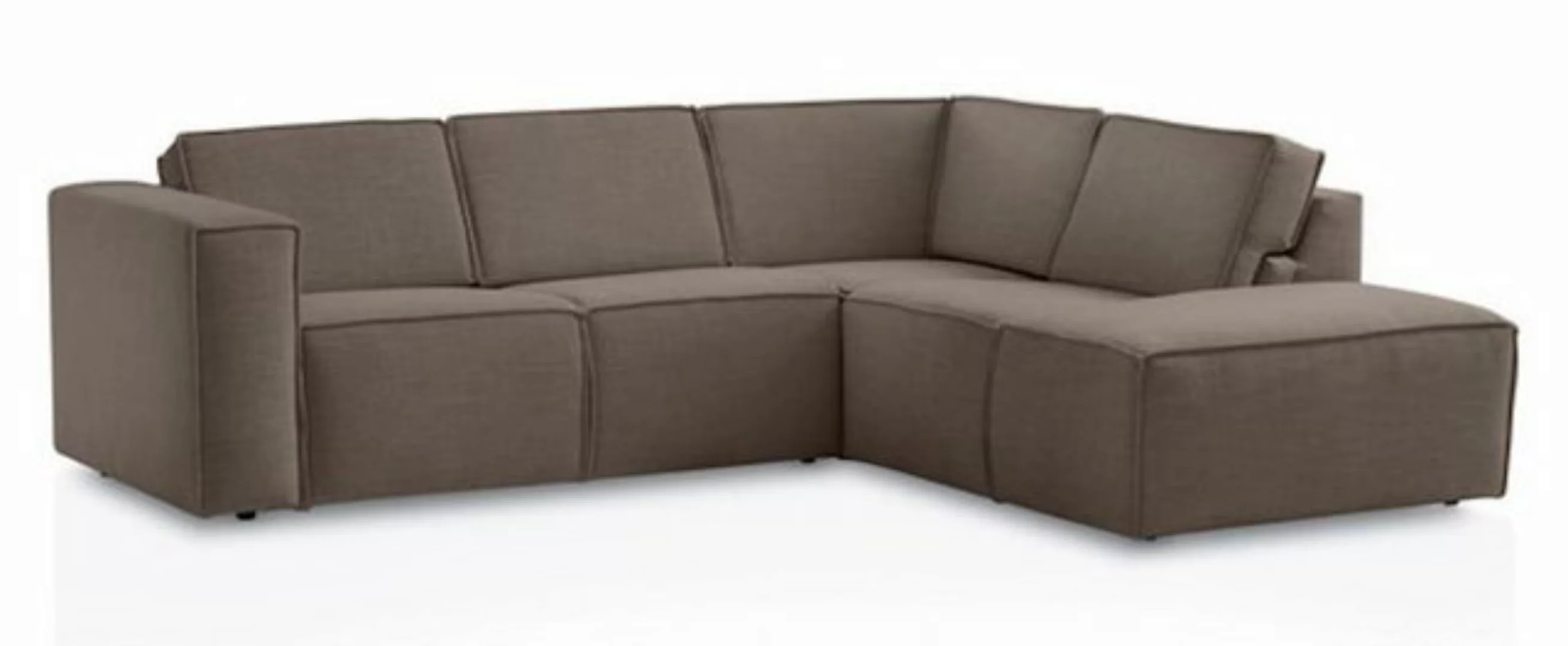 Feldmann-Wohnen Ecksofa Doha, Doha 1 Teile, 255x220x80cm braun Ottomane rec günstig online kaufen