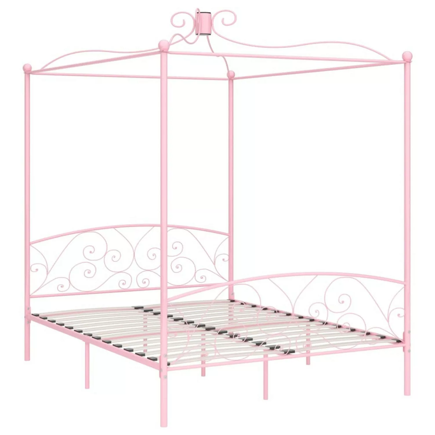 Himmelbett-gestell Rosa Metall 160 X 200 Cm günstig online kaufen