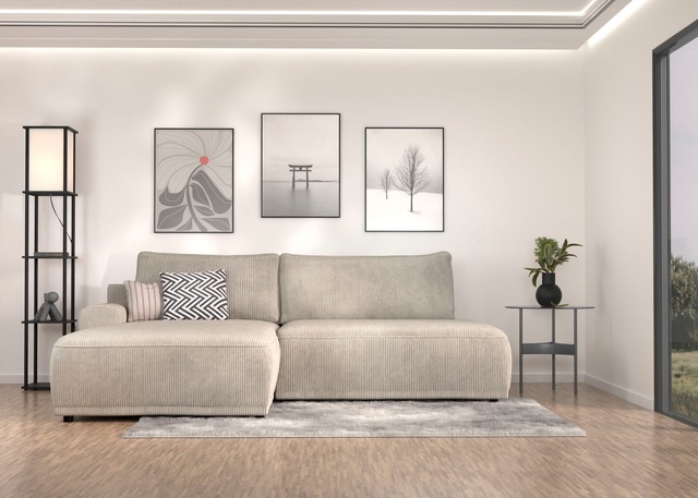 TRENDMANUFAKTUR Ecksofa "Fordon II, Schlafsofa mit Bettkasten, Couch in L-F günstig online kaufen