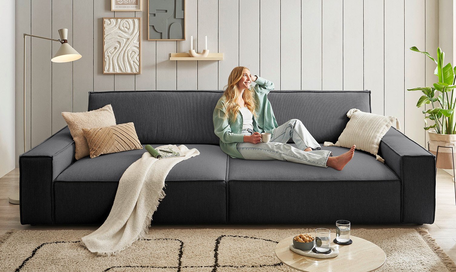 Home affaire Big-Sofa "NEU: SHERWOOD XXL, Big-Sofa (316cm), extra tiefe Sit günstig online kaufen