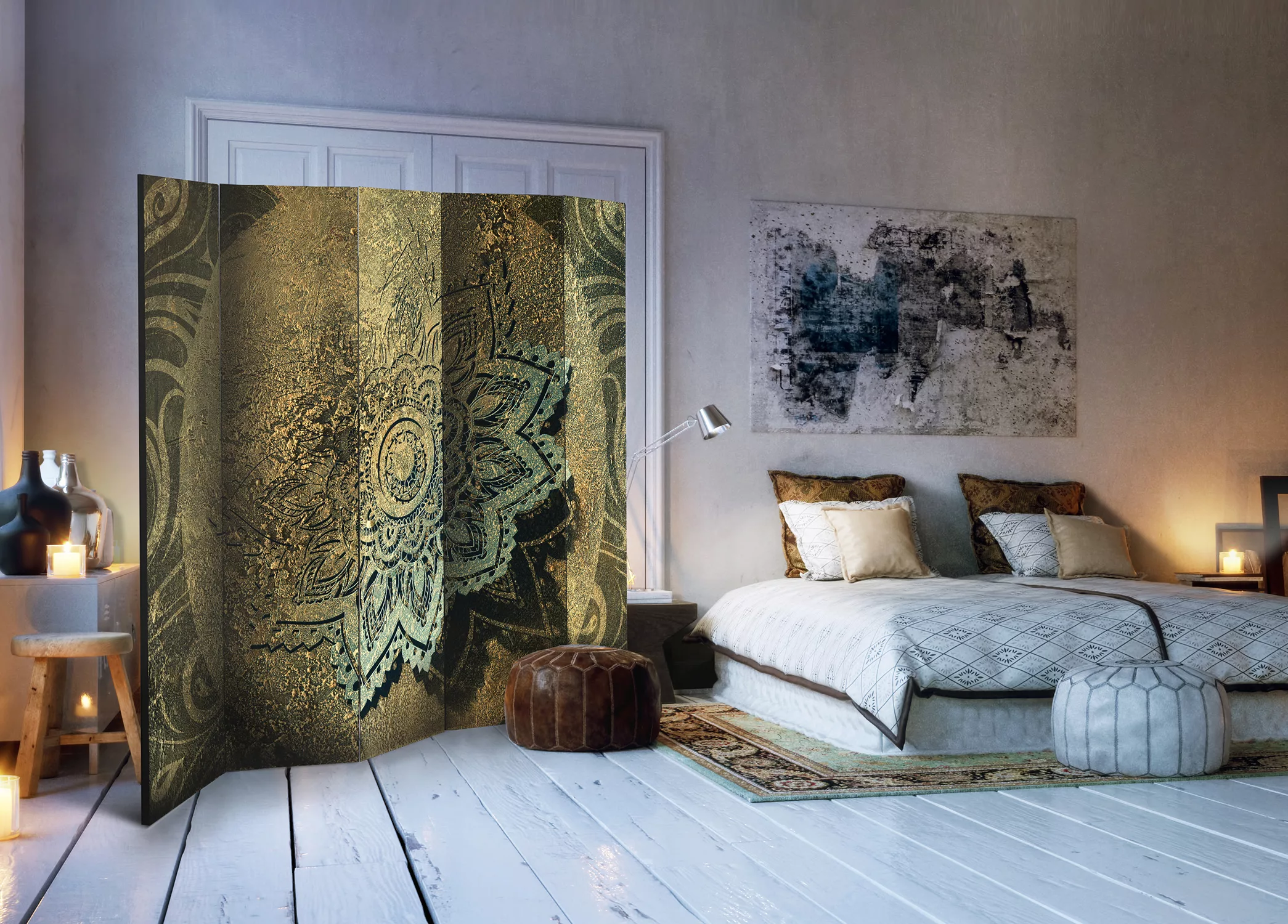 5-teiliges Paravent - Golden Treasure Ii [room Dividers] günstig online kaufen