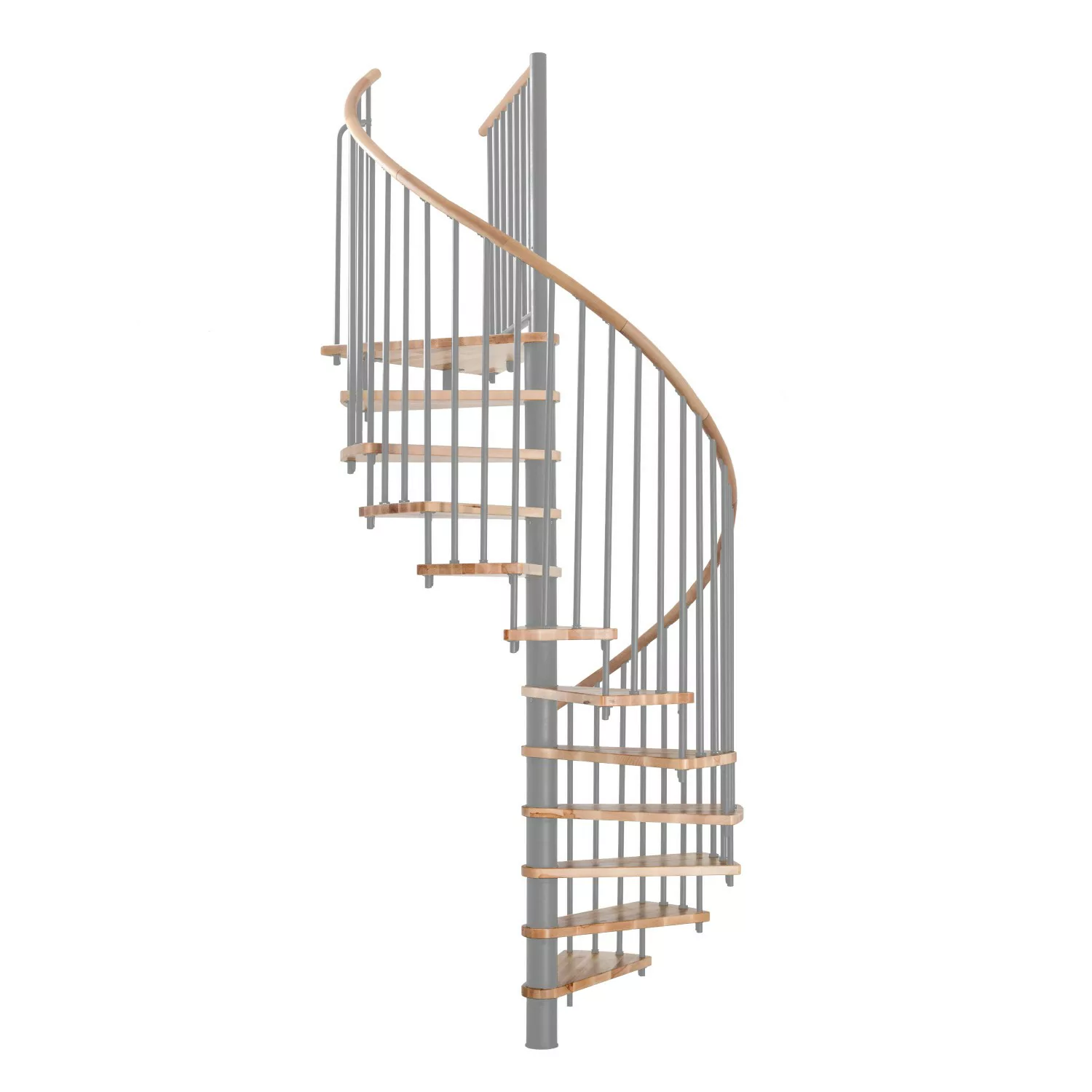 Minka Spindeltreppe Spiral Wood Buche Grau Ø 160 cm Geschosshöhe bis 305,5 günstig online kaufen