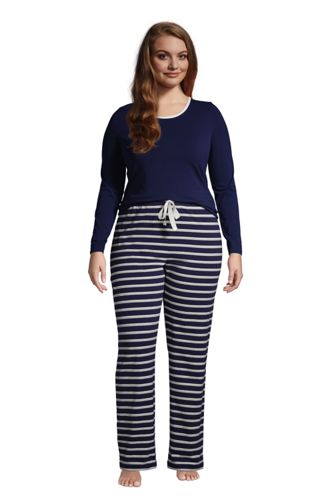 Gemustertes Jersey Pyjama-Set in großen Größen, Damen, Größe: 48-50 Plusgrö günstig online kaufen