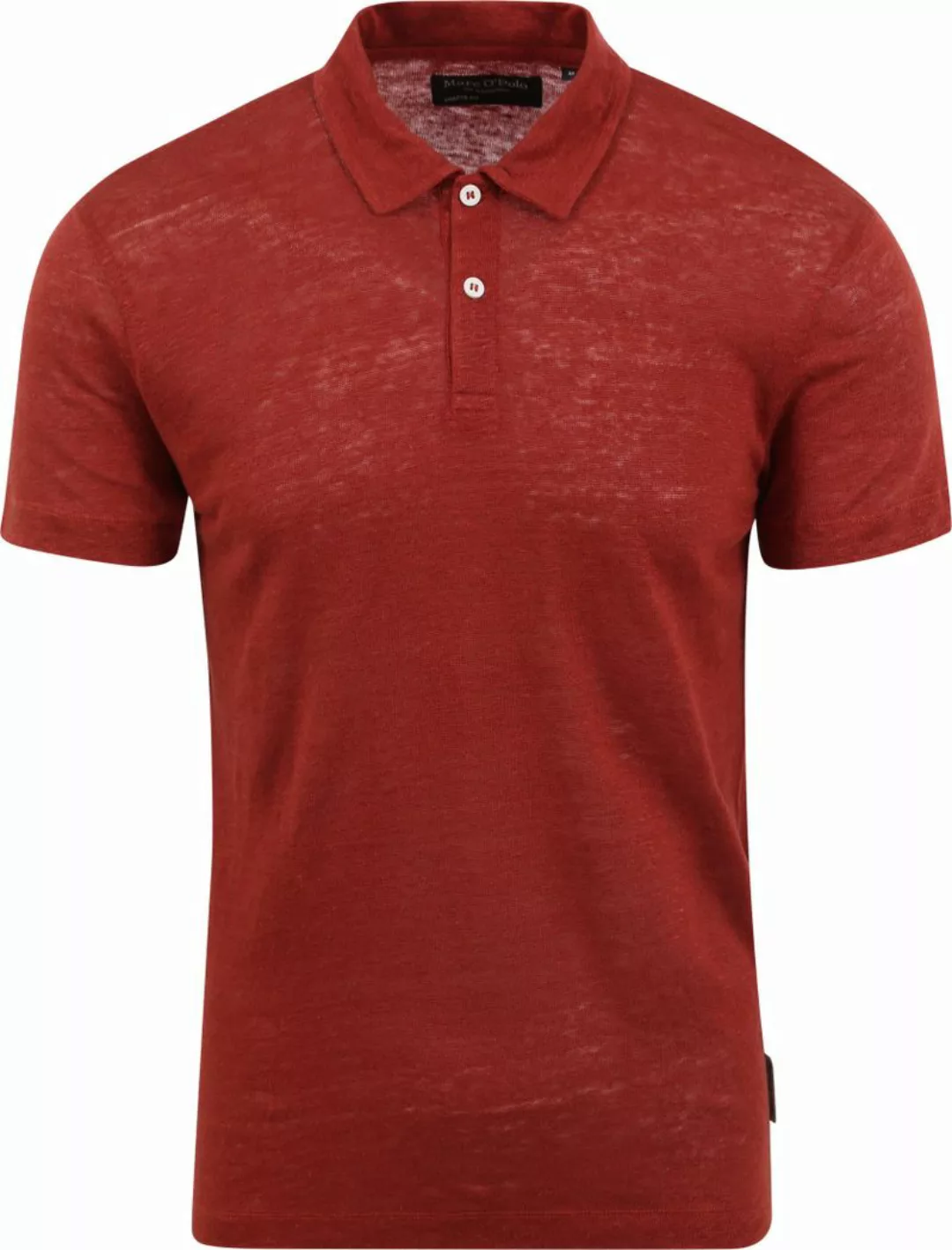 Marc O'Polo Polohemd Leinen Rot - Größe M günstig online kaufen