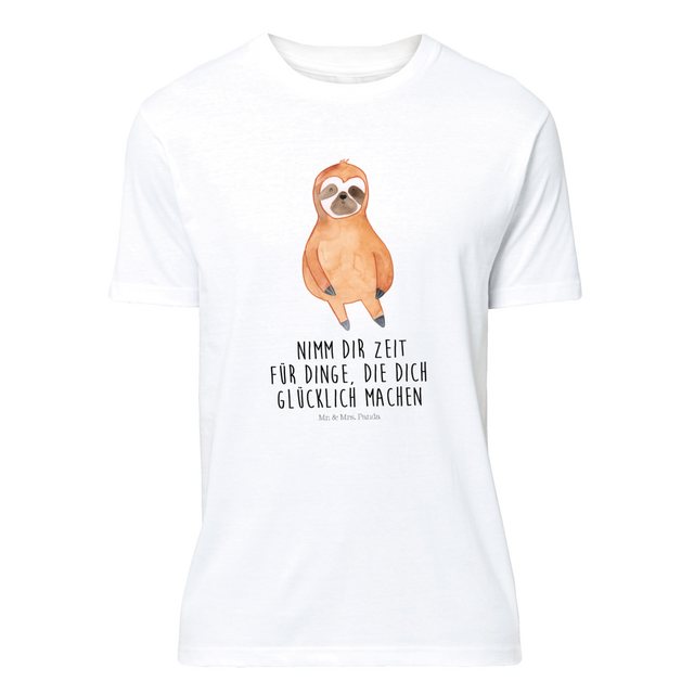 Mr. & Mrs. Panda T-Shirt Faultier Zufrieden - Weiß - Geschenk, Faultier Ges günstig online kaufen