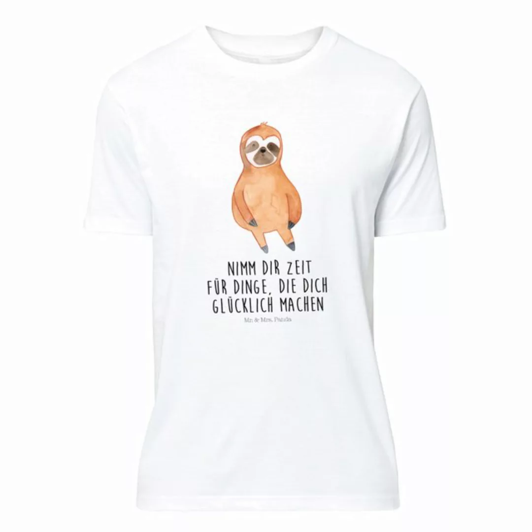 Mr. & Mrs. Panda T-Shirt Faultier Zufrieden - Weiß - Geschenk, Faultier Ges günstig online kaufen