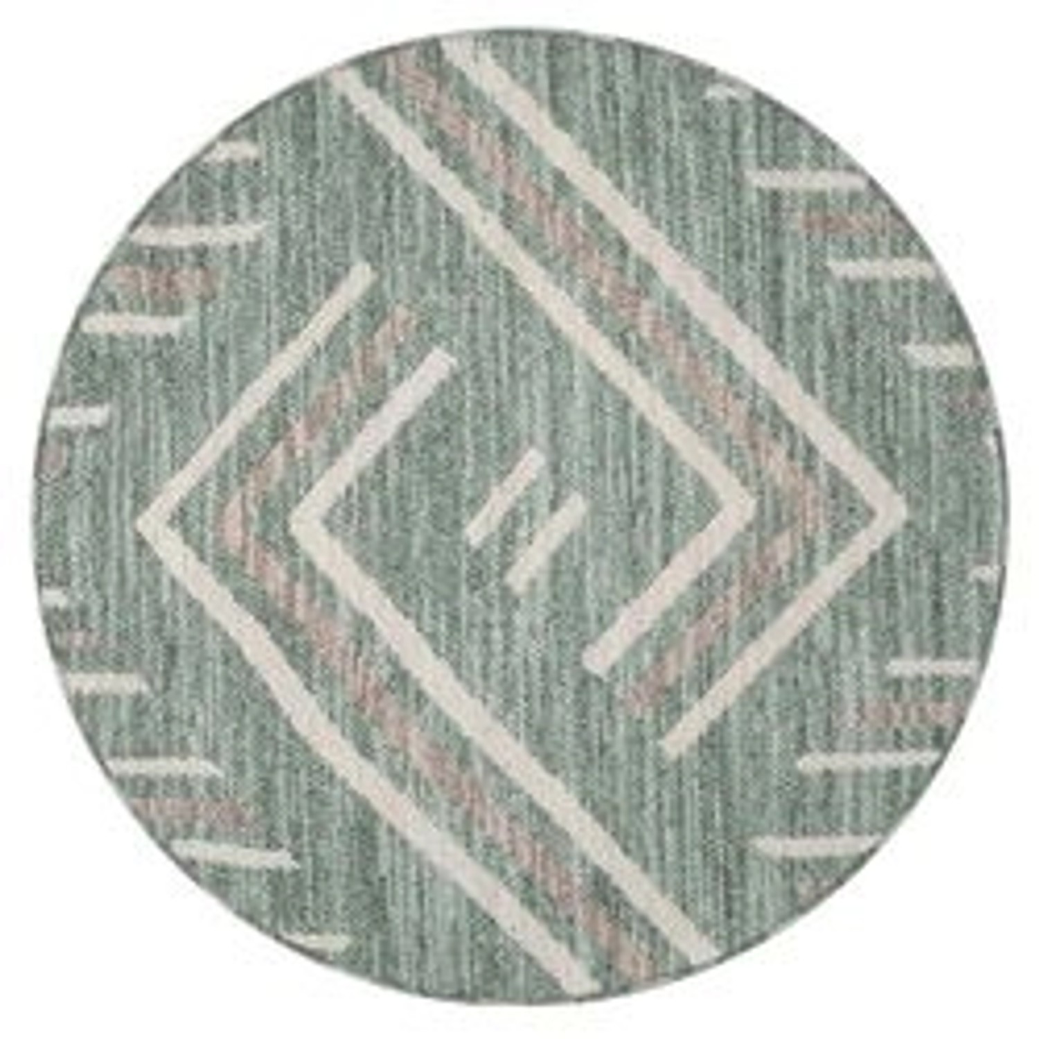 payé Teppich Linda 7590 Kurzflor Rund 160x160 cm Grün Geo-Muster günstig online kaufen