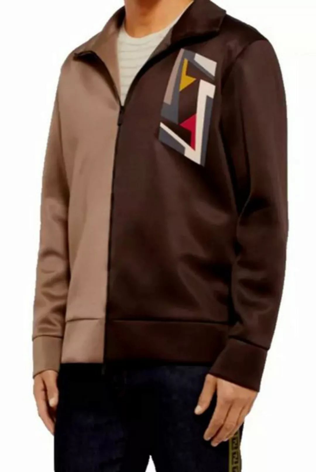 FENDI Bomberjacke Two-Tone Tech-Jersey Track Jacke Zwei-Wege-Reißverschluss günstig online kaufen