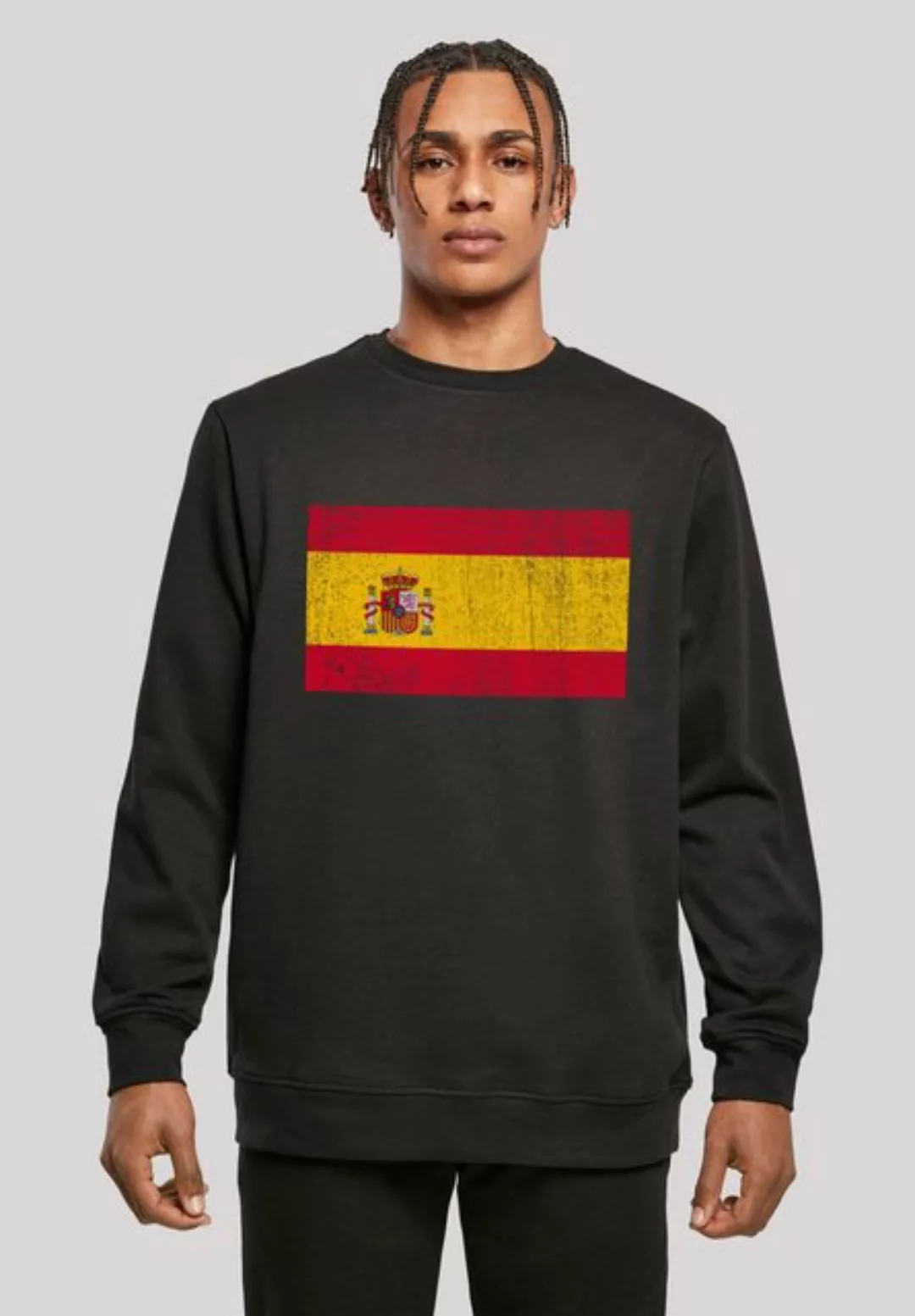 F4NT4STIC Kapuzenpullover Spain Spanien Flagge distressed Print günstig online kaufen