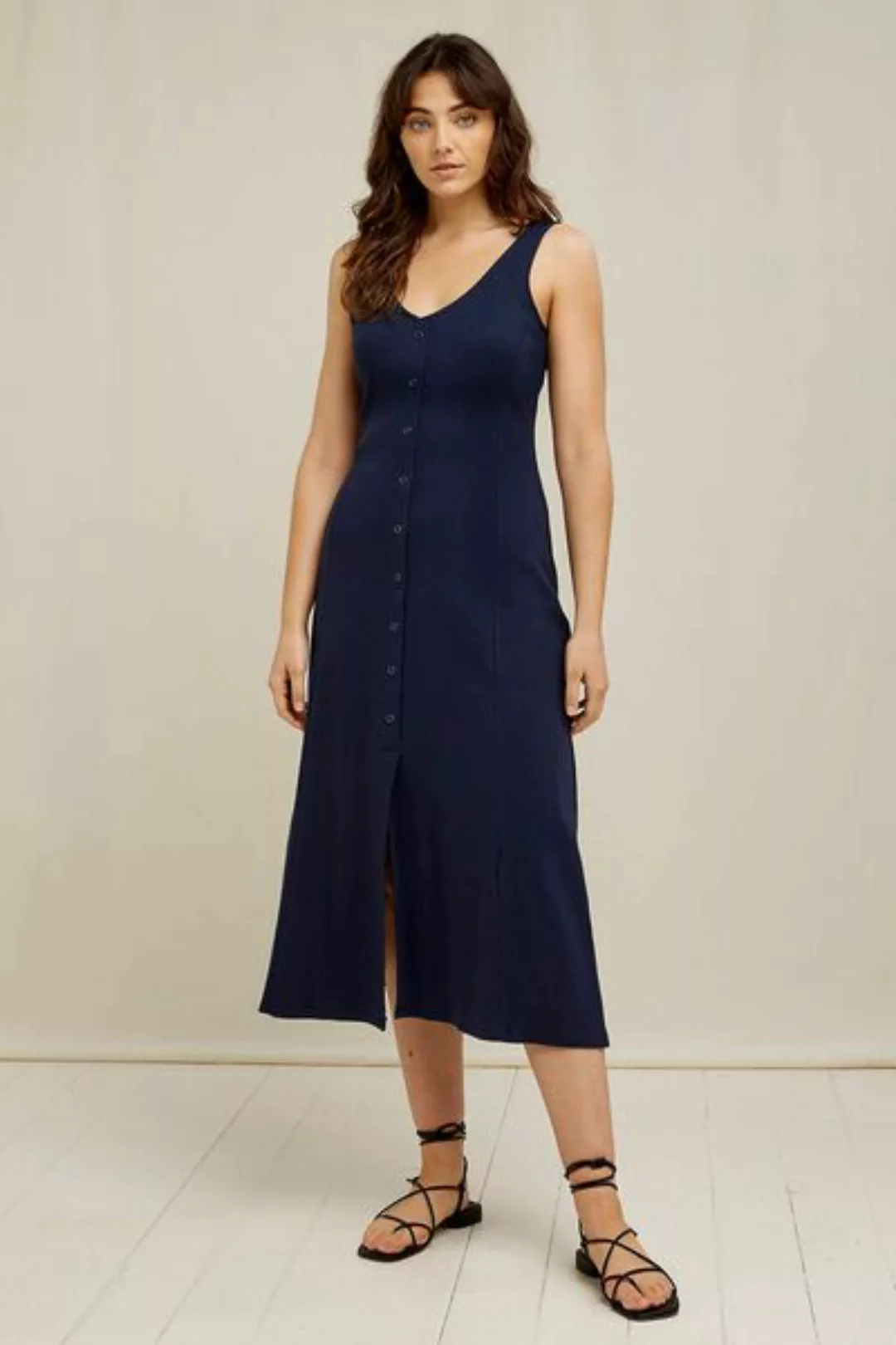 Midi Kleid - Anya Rib Dress - Aus Bio-baumwolle günstig online kaufen
