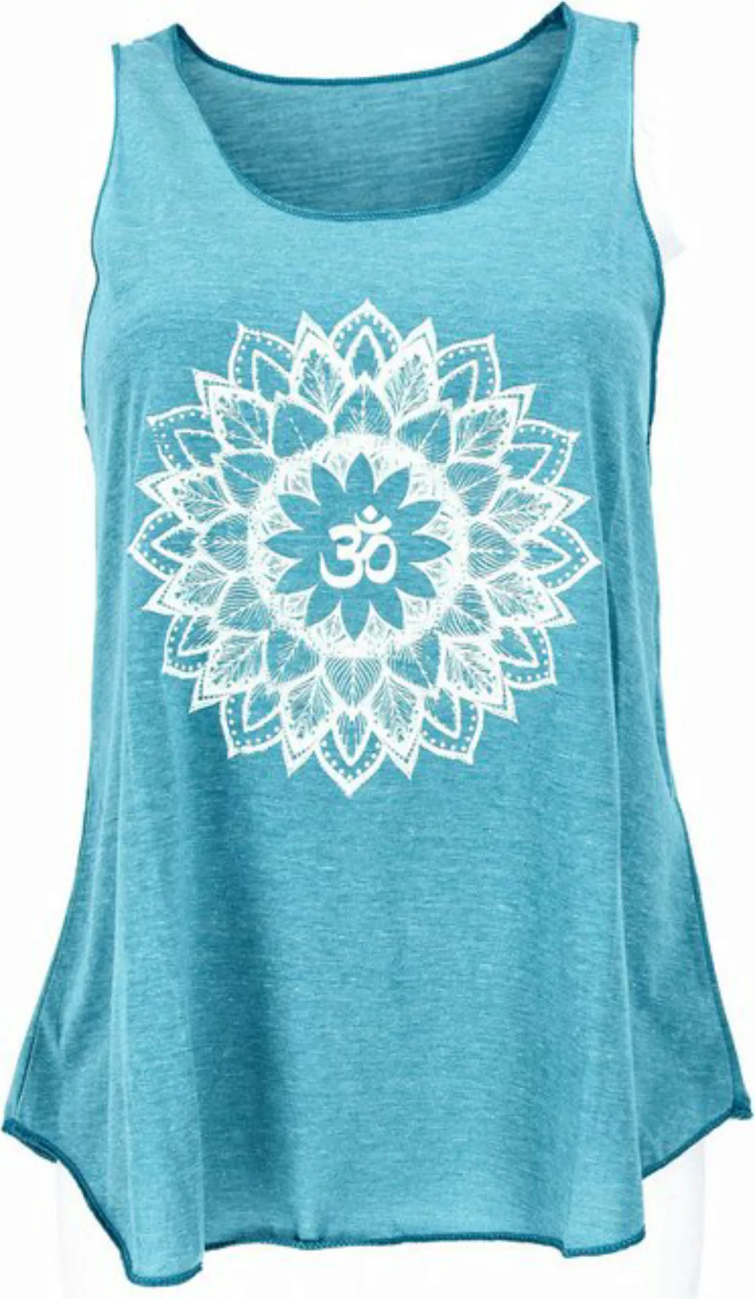 Guru-Shop T-Shirt Tanktop mit Ethnodruck, Mandala Yogatop - petrol Festival günstig online kaufen