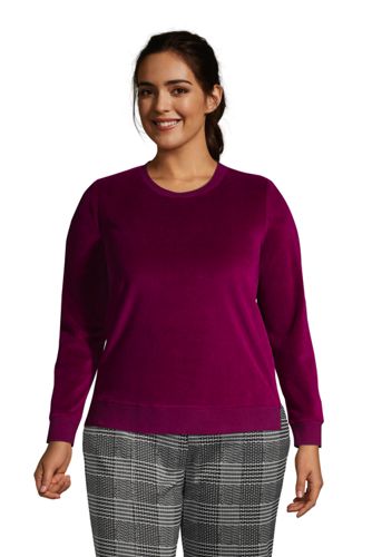 Sweatshirt aus Velours in großen Größen, Damen, Größe: 56-58 Plusgrößen, Li günstig online kaufen