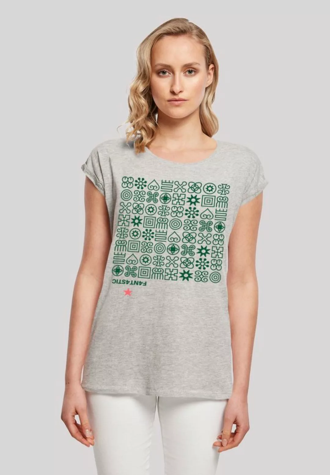 F4NT4STIC T-Shirt "Muster Grün Symbole", Print günstig online kaufen