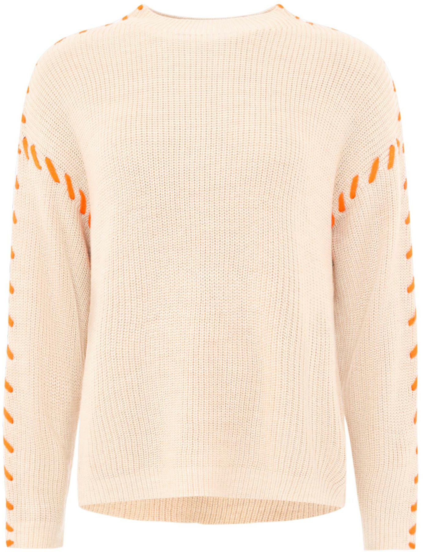 Zwillingsherz Strickpullover "Stitching" kontrastfarbige Nähte, hoher günstig online kaufen