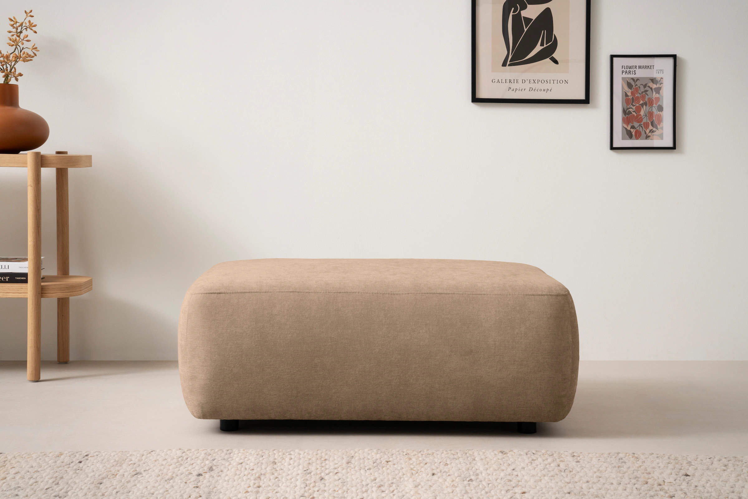 INOSIGN Polsterhocker "Torge, Hocker in Cord, Samtvelours oder Struktur", p günstig online kaufen