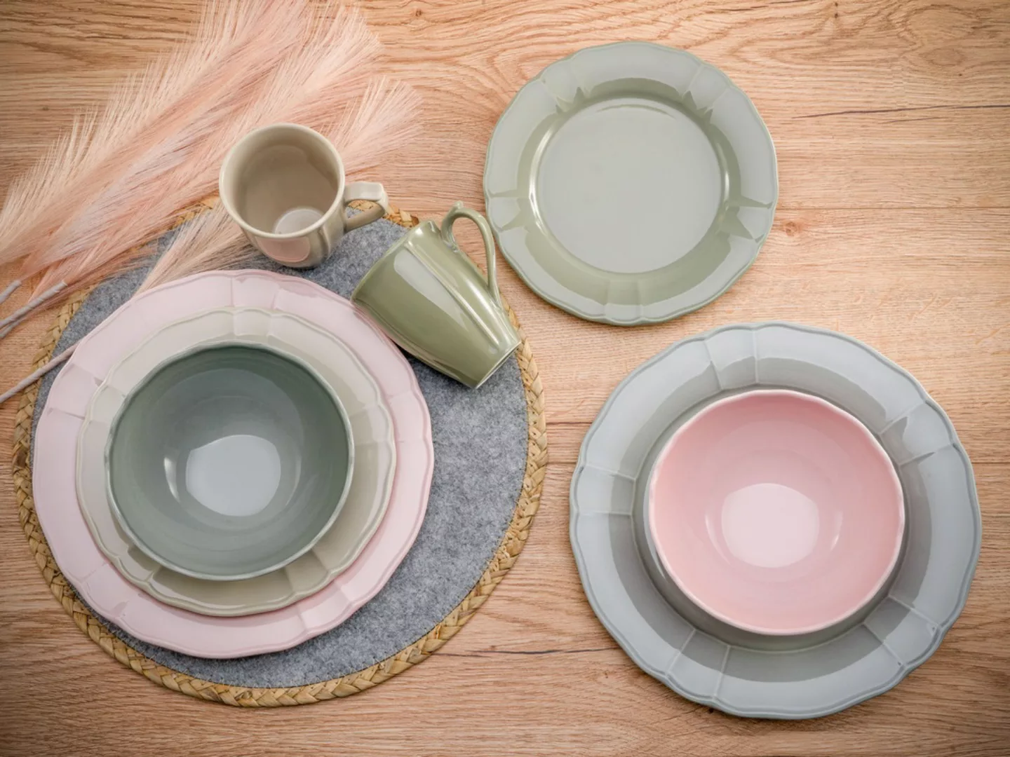 CreaTable Kombiservice »Geschirr-Set Flora colors«, (Set, 16 tlg., Kaffeese günstig online kaufen